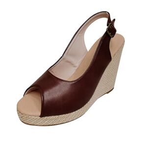 women's heels ankle strap buckle sandal platform wedge open peep toe causal slingback dressy sandals