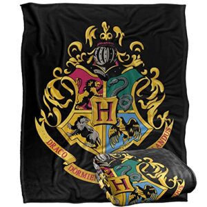 harry potter hogwarts crest officially licensed silky touch super soft throw blanket 50" x 60"