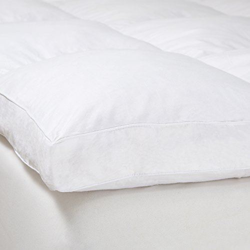 Lavish Home 100% Duck Feather 2" Gusset Topper-Queen, White