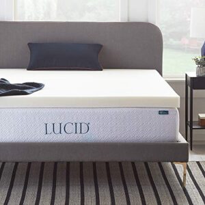 lucid 3 inch ventilated memory foam mattress topper 3-year warranty - king
