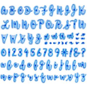 oiiki 83 pcs alphabet number cake stamp, fun upper lower case stamp set, special characters numbers mold, alphabet number characters shape diy stamp for diy sugar cake cookies chocolate decoration
