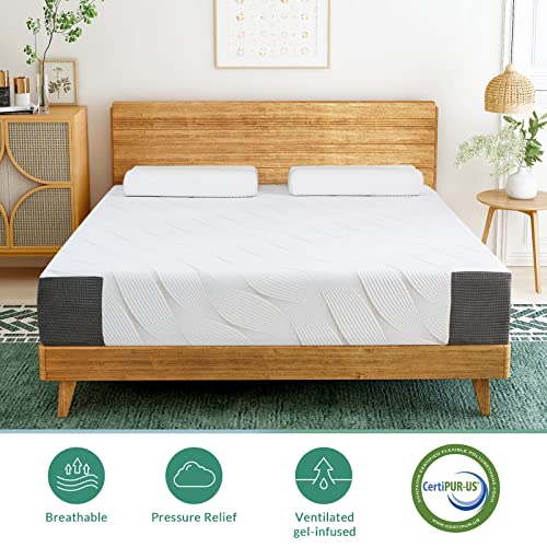 10 Inch Memory Foam and Innerspring Hybrid Mattress Medium Firm Feel Queen-Size Mattress