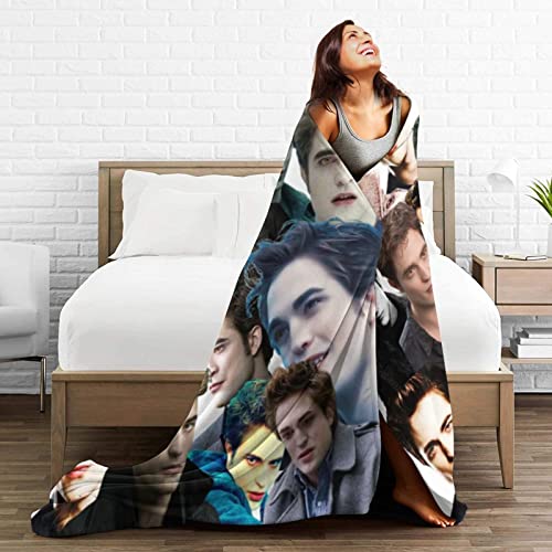 Mnaesllq Edward Cullen Multi Purpose Blanket Super Soft,Fluffy,Warm,Cozy,Plush,Thick,for Crib Sofa Chair Living Room Gifts Travel Beach Decoration Black 50inchx40inch