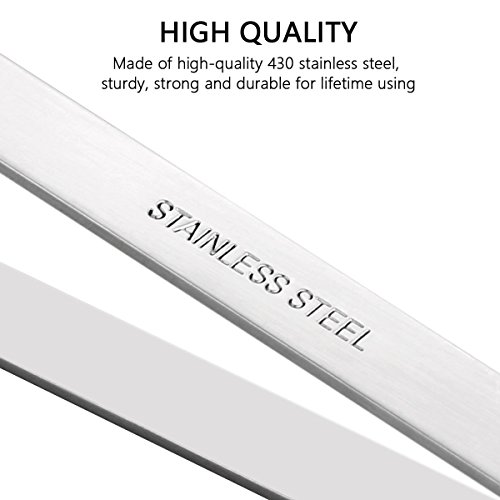 4 Pieces Fish Bone Tweezers Set, Two 4.6" Stainless Steel Tweezer and Two 5.5" Tongs for Cooking Food Design styling.