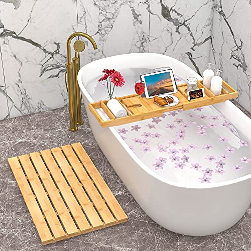 Domax Bathtub Caddy Tray and Bamboo Bath Mat