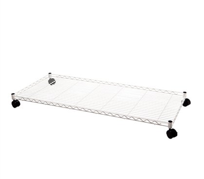 DormCo Suprima Rolling Underbed Storage Shelf - White