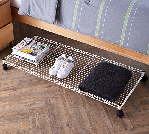 DormCo Suprima Rolling Underbed Storage Shelf - White