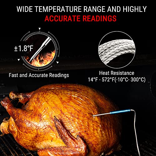 ThermoPro TP27 500FT Long Range Wireless Meat Thermometer for Grilling and Smoking with 4 Probes Smoker BBQ Grill Kitchen Food Cooking Thermometer for Meat