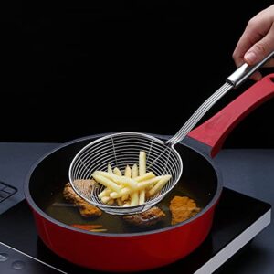 Strainer Spider Skimmers For Kitchen Cooking and Frying Food,Kyraton Stainless Steel Slotted Spoon Pasta Strainers Tomato Food Strainer Skimmer Ladle For Pasta.