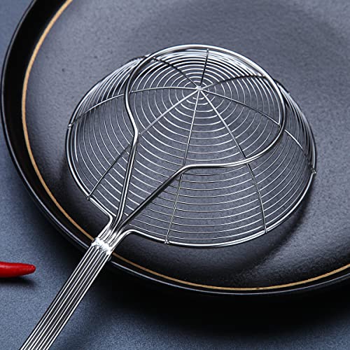 Strainer Spider Skimmers For Kitchen Cooking and Frying Food,Kyraton Stainless Steel Slotted Spoon Pasta Strainers Tomato Food Strainer Skimmer Ladle For Pasta.