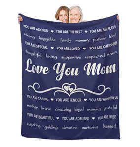 abaysto to my mom blanket, from son, daughter, soft & cozy flannel throw blanket for mom, best presents for mom birthday, 50" x 60"