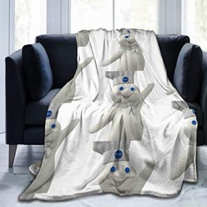 woidxzxza pillsbury doughboy ultra-soft micro fleece blanket flannel washable lightweight warm plush throw blankets 60x50 in