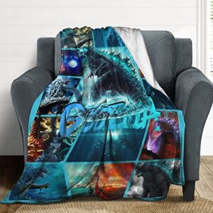 throw blanket 60" x 50" ultra soft flannel blanket cozy all season bedding for bed couch sofa office room travel decoration