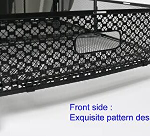 WenkeDigi Under-Bed Storage Organizer Foldable Metal Mesh Under-Bed Containers Bin With Rolling Wheels and Dust Proof Fabric Storage Bag, 2 Pack Black