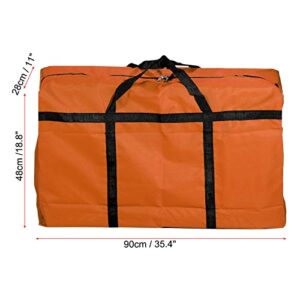 PATIKIL Storage Tote with Zippers, 125L Capacity Foldable Heavy Moving Tote Bags for Bedding Clothes, Orange