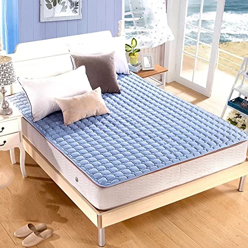 QQCC Mattress Topper Washed Fold Cotton Tatami Mattress Double Single Student Dormitory Bed Mattress Topper Tatami Super Warm Mat with Straps (Color Classification : 20, Size : 180x200cm)