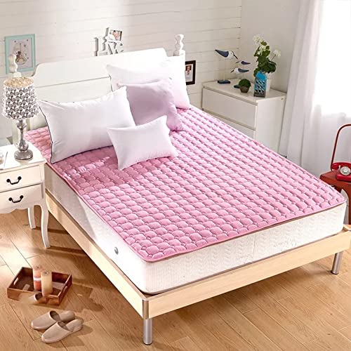 QQCC Mattress Topper Washed Fold Cotton Tatami Mattress Double Single Student Dormitory Bed Mattress Topper Tatami Super Warm Mat with Straps (Color Classification : 20, Size : 180x200cm)