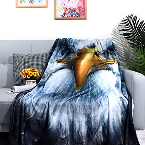 SXCHEN Blanket Sofa Bed Throw Lightweight Cozy Plush Serious Hawk White Head Eagle 60"x80"