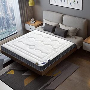 QQCC Mattress Topper 10cm Natural Latex Mattress Memory Foam Filling Breathable Comfortable Rebound Tatami Thickness mat King Full Twin Size (Color : Grey, Size : 90x200cm 6cm)