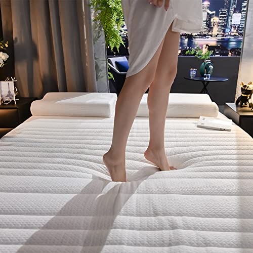 QQCC Mattress Topper Latex Mattress, Soft Fashion Mattress Double Household Thickened Folding Foam (Color : Gray, Size : Thickness 8cm)