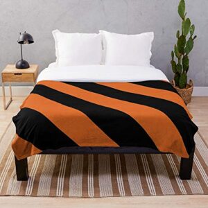 princeton new jersey black & orange team color stripes cute pattern print sherpa fleece blanket super soft blankets & throws for couch warm plush throw blanket chair sofa fuzzy cozy blanket - customi