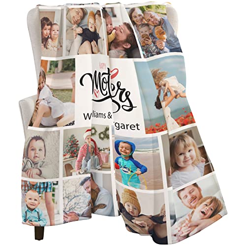 Personalized Blanket, Personalized Gifts for Women, Mothers Day Photo Gifts, Custom Blanket with Photos, Customized Blankets with Photos, Photo Blanket Gifts for Mom from Daughter