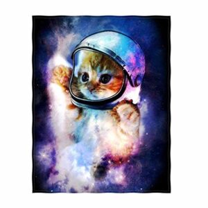 qh galaxy cat printing velvet plush throw blanket comfort design home decoration fleece blanket perfect for couch sofa or travelling 58" x 80" (2)