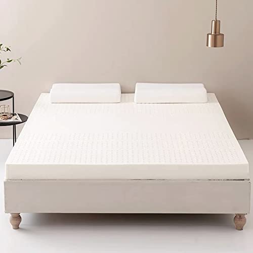 QQCC Mattress Topper Natural Latex Mattress Slow Rebound Mattresses Tatami Mattress with Inner Cover Twin King Full Size (Color : 10cm, Size : 90x200cm)