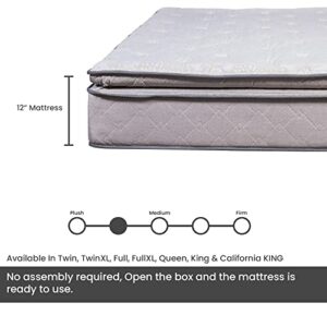 Greaton, 12-Inch Soft Foam Encased Hybrid Pillowtop Innerspring Mattress, Full XL