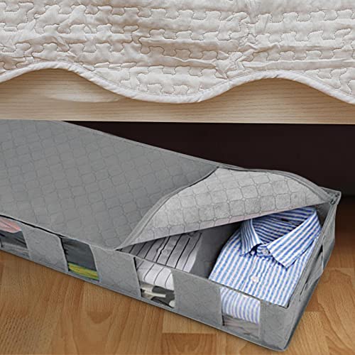 Artificial Flower Storage Organizer Under Bed Storage Box Storage Bag Extra Large Clothing Sorting (Grey, One Size)