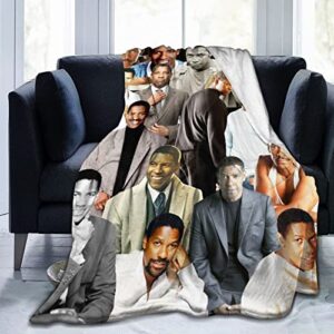 Blanket Denzel Washington Soft and Comfortable Wool Fleece Throw Blankets for Sofa Office car Camping Yoga Travel Home Decoration Cozy Plush Beach Blanket Gift