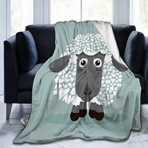 delerain cute black sheep soft throw blanket 40"x50" lightweight flannel fleece blanket for couch bed sofa travelling camping for kids adults