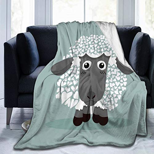 Delerain Cute Black Sheep Soft Throw Blanket 40"x50" Lightweight Flannel Fleece Blanket for Couch Bed Sofa Travelling Camping for Kids Adults