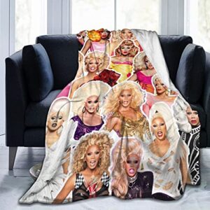 blanket rupaul drag race soft and comfortable warm fleece blanket for sofa,office bed car camp couch cozy plush throw blankets beach blankets