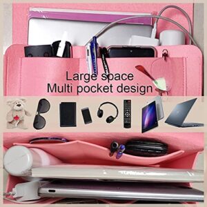 bed caddy dorm storage dorm room essentials for college students girls must haves bed accessories bedside caddy for dorm bed night caddy under bed organizer bed shelfie hanging bed bedside pocket hanging organizer with pockets,Pink