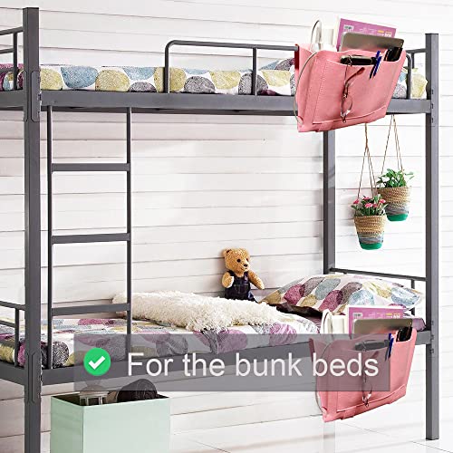 bed caddy dorm storage dorm room essentials for college students girls must haves bed accessories bedside caddy for dorm bed night caddy under bed organizer bed shelfie hanging bed bedside pocket hanging organizer with pockets,Pink