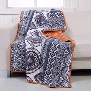 greenland home fashions gl-1510jthr medina throw blanket saffron, 50 x 60