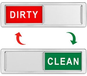 dishwasher magnet clean dirty sign shutter only changes when you push it non-scratching strong magnet or 3m adhesive options indicator tells whether dishes are clean or dirty (modern silver)