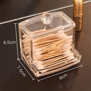 Typutomi Cotton Swab Holder, Modern Clear Cotton Swab Holder with Lid Cotton Swab Dispenser Storage Organizer for Bathroom Countertop Vanity(No Cotton swabs)