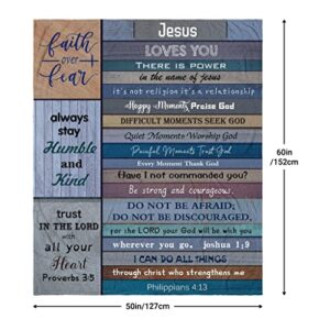 Tsefiwo Christian Blanket Christian Gifts for Women Faith Inspirational Gifts for Women, Catholic Bible Verse Throw Blanket Religious Gifts for Women Christian Gifts for Men 60"x50"