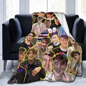 blanket wilbur soot soft and comfortable warm fleece blanket for sofa,office bed car camp couch cozy plush throw blankets beach blankets