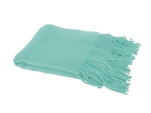 fennco styles home decor faux cashmere soft cozy throw blanket (aqua)