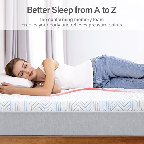 BedStory 3 Inch Memory Foam Mattress Topper Queen Size Medium for Back Pain, Bed Cushion Topper Supportive Padding with Cover