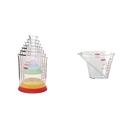 OXO Good Grips 7-Piece Nesting Measuring Beaker Set & Good Grips Mini Angled Measuring Cup