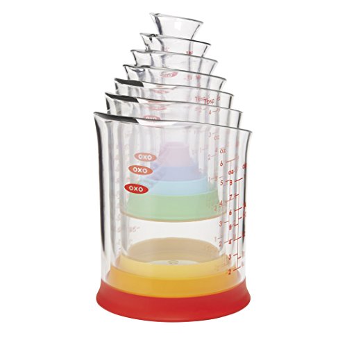 OXO Good Grips 7-Piece Nesting Measuring Beaker Set & Good Grips Mini Angled Measuring Cup