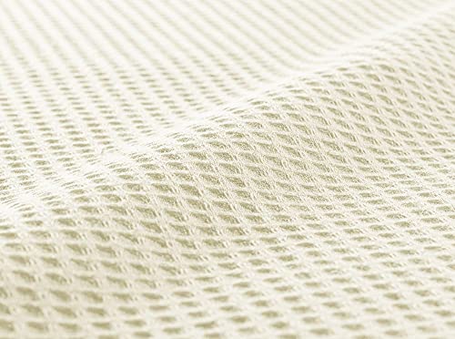 WOHNWOHL (Cream Throw Blanket I 100% Cotton I (60' x 80') Lightweight Waffle Pique Material I Square Airy Sofa Blanket I Easy-Care Summer and Fall Blanket for Every Room I Color: Cream