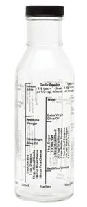 kolder salad dressing mixer bottle for light recipes, glass, 13-ounce, made in the usa, white