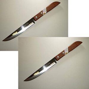 kiwi set of 2 stainless steel knives, wood handle # 501