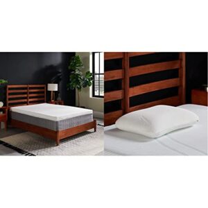 tempur-pedic tempur supreme 3-inch medium firm mattress topper, king, beige & symphony pillow luxury soft feel, standard, white
