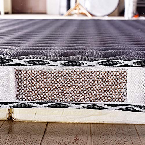 Foldable Mattress, Tatami Floor Mat, Multi- Portable Crib Mattress Play Mat with Travel Carry Case, Student Dorm Single Sleeping Pad-Black 150x200x5cm(59x79x2inch)